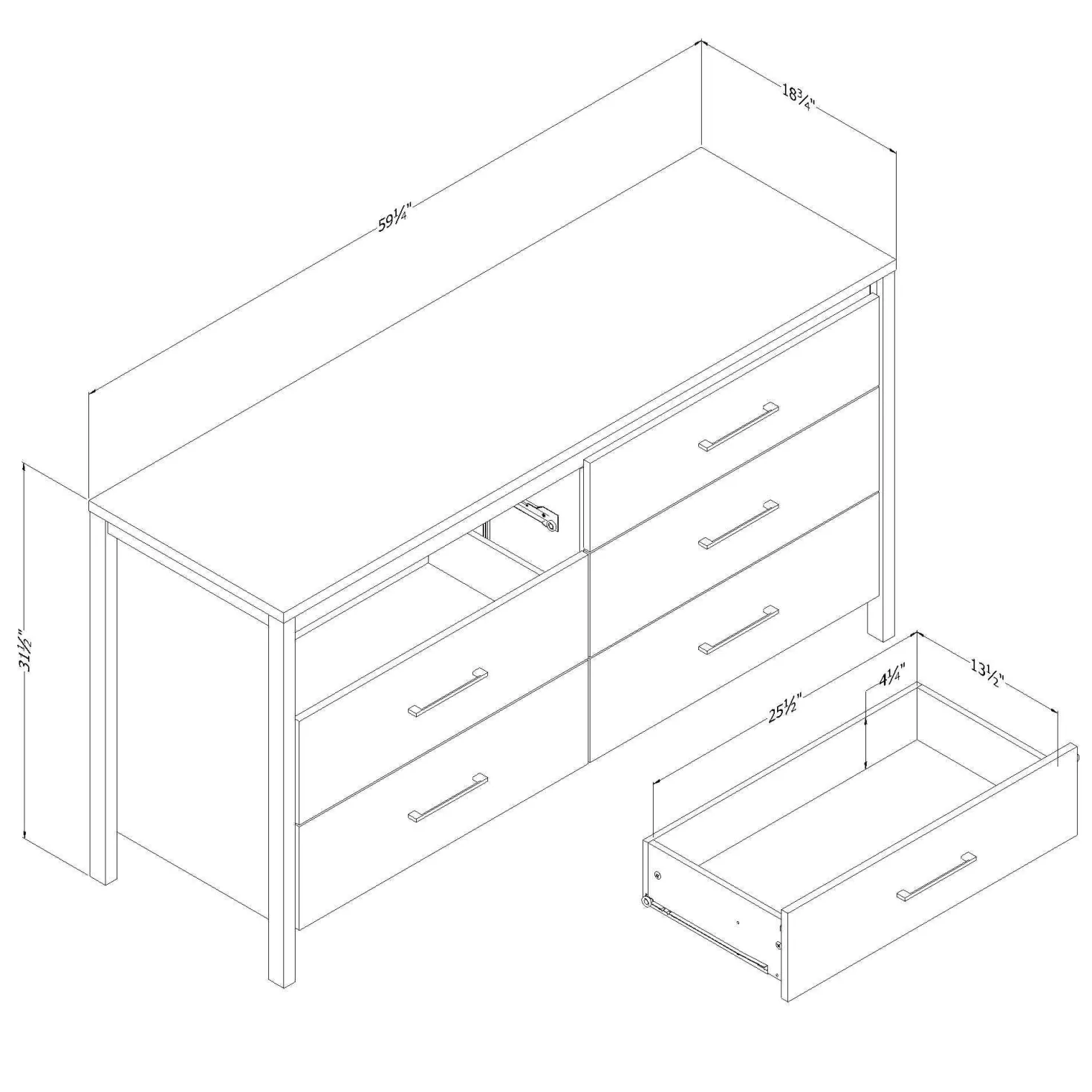 Commode 6 tiroirs - South Shore