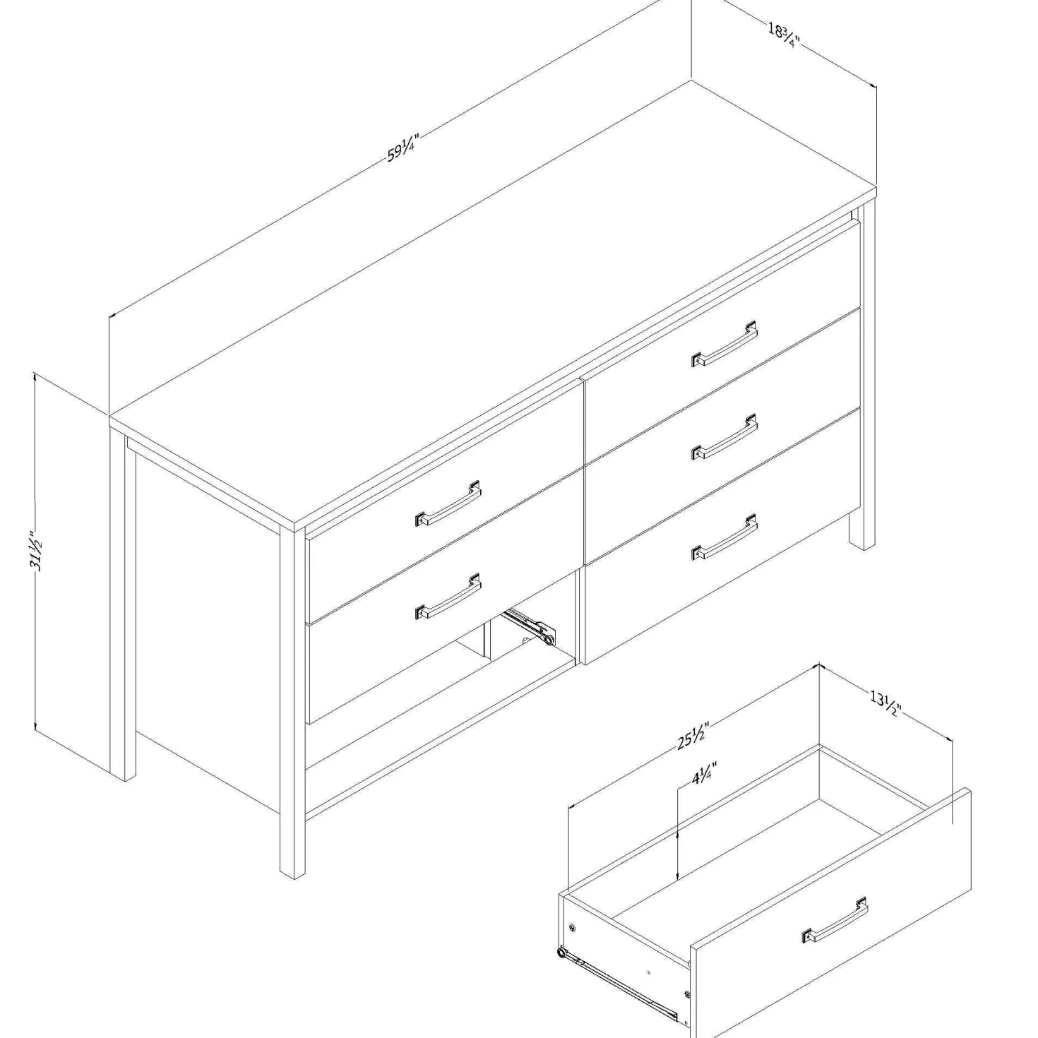 Commode 6 tiroirs - South Shore