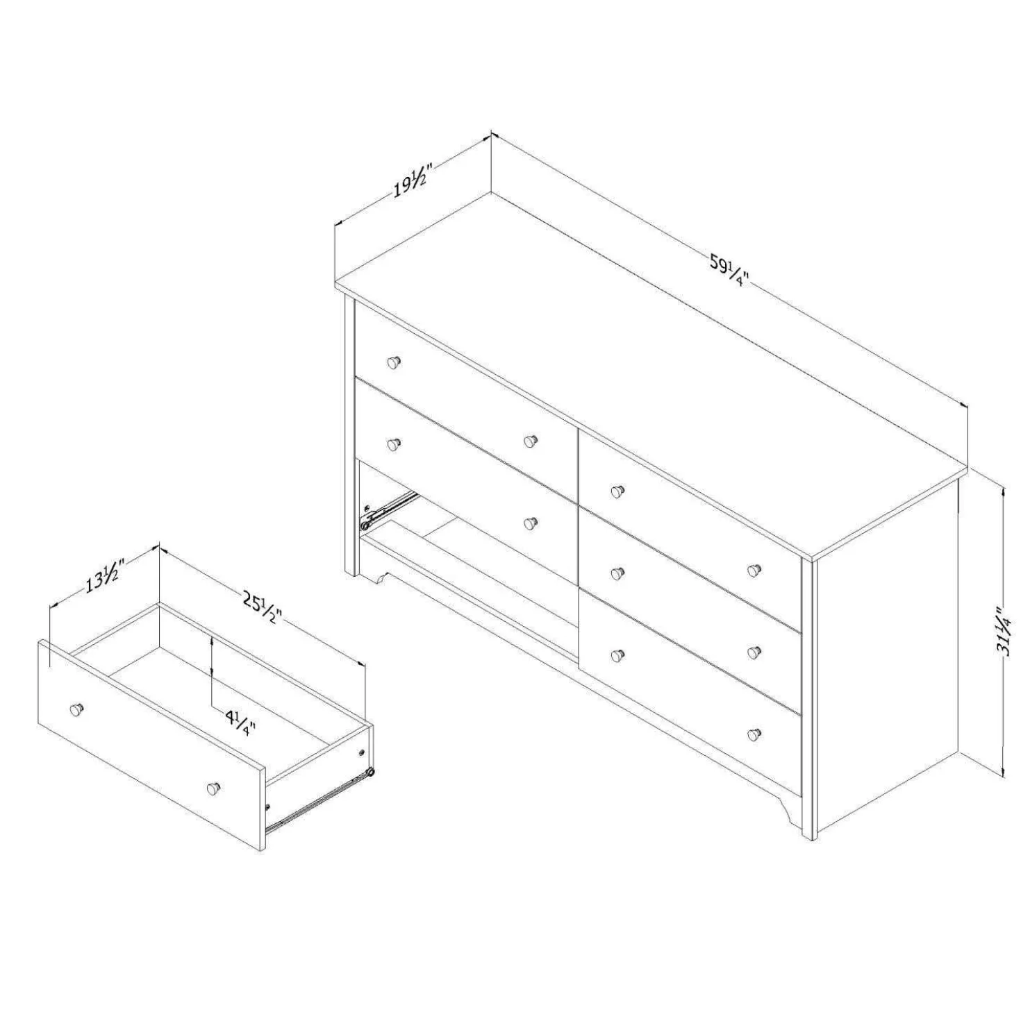 Commode 6 tiroirs - South Shore