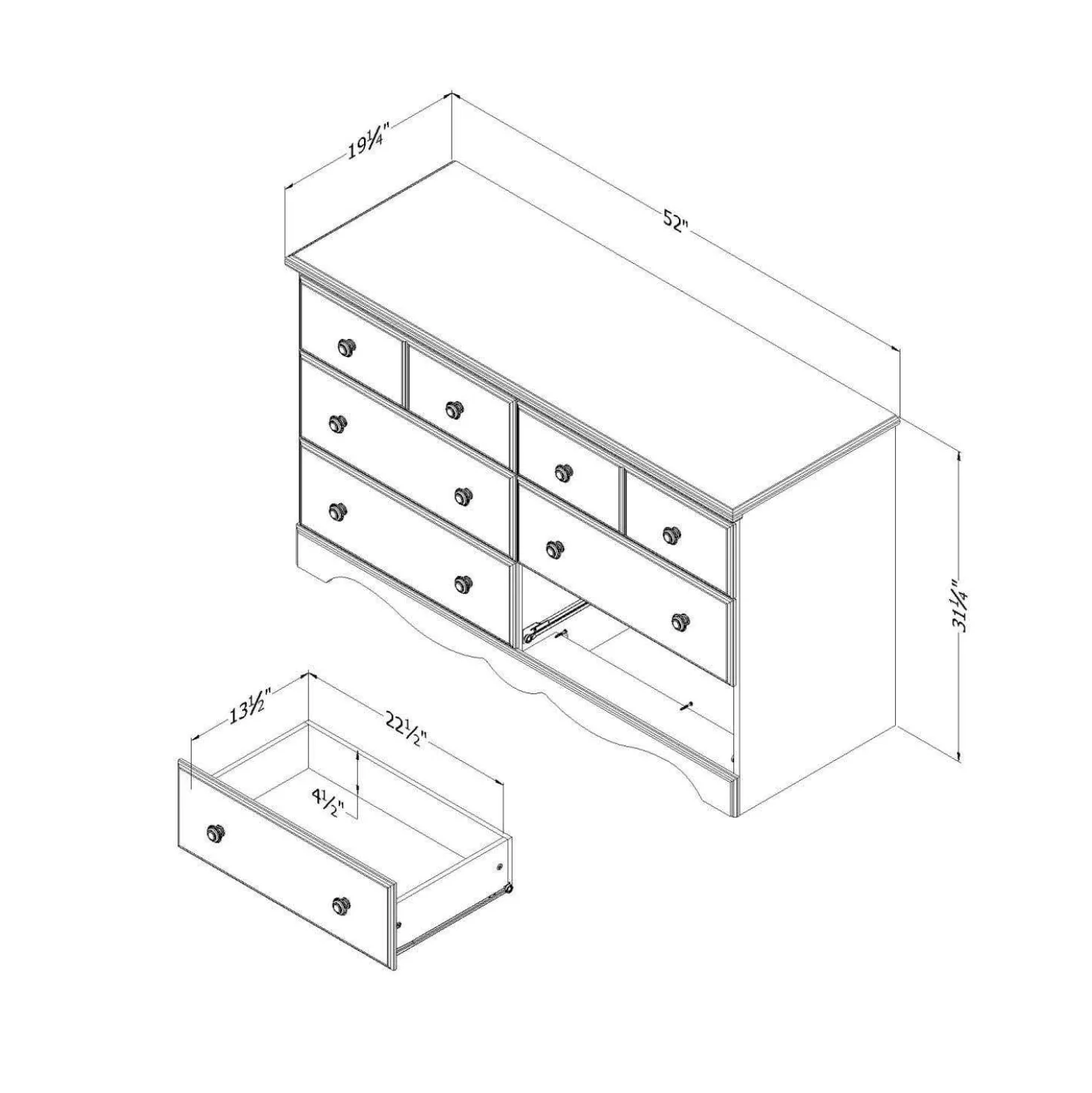 Commode 6 tiroirs - South Shore