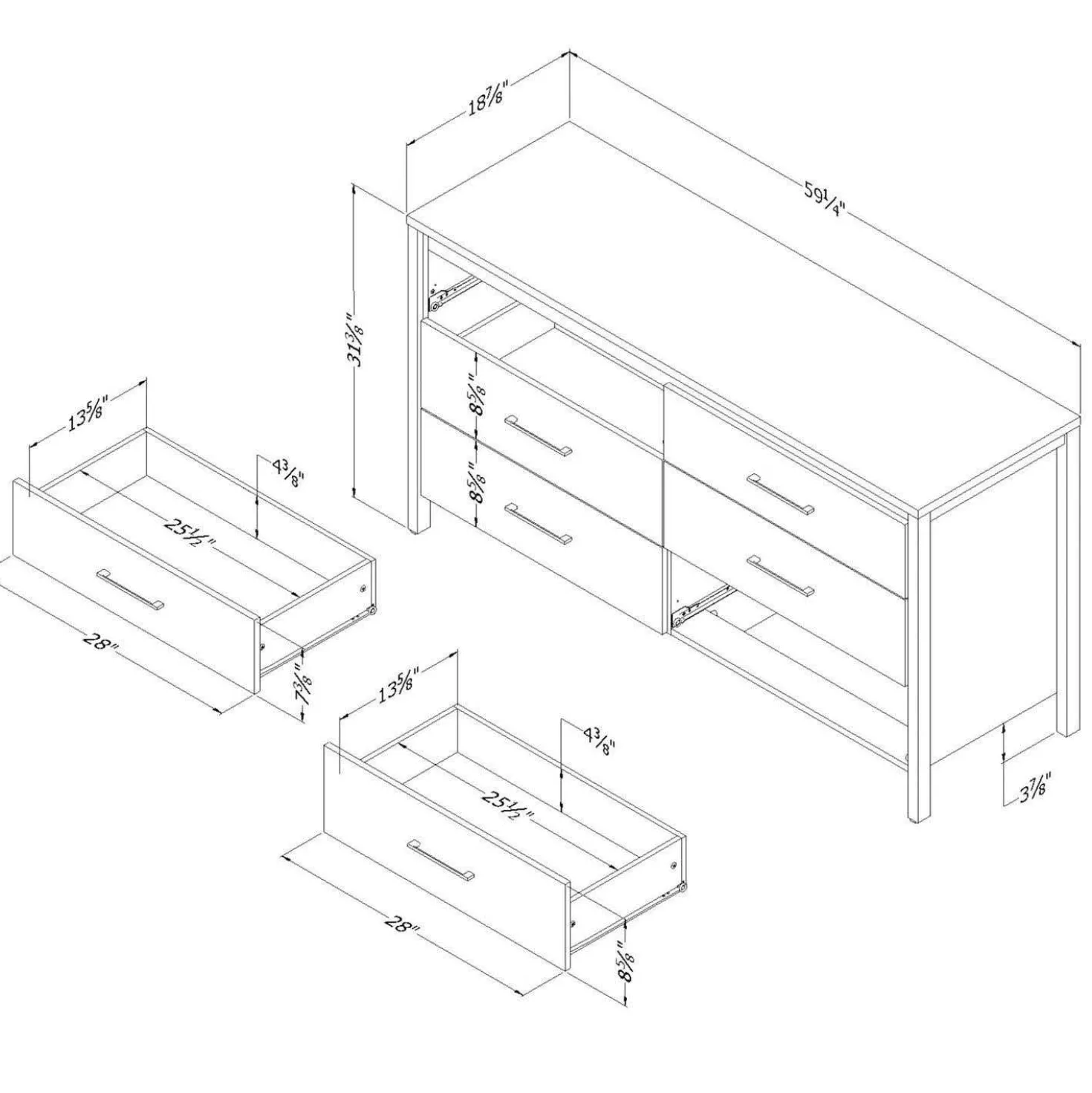 Commode 6 tiroirs - South Shore
