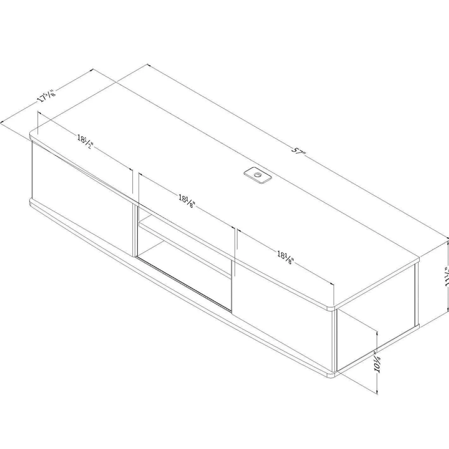 Console media murale 56" - South Shore