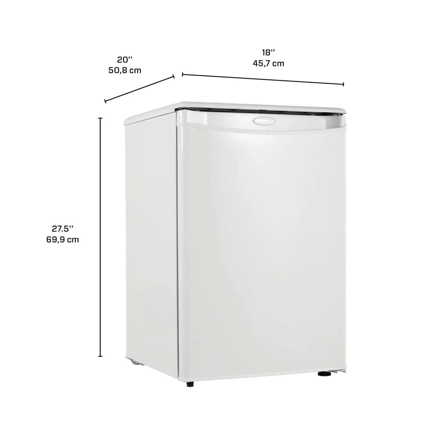 DANBY Réfrigérateur 2,6 pi3 Blanc Compact - DAR026A1WDD