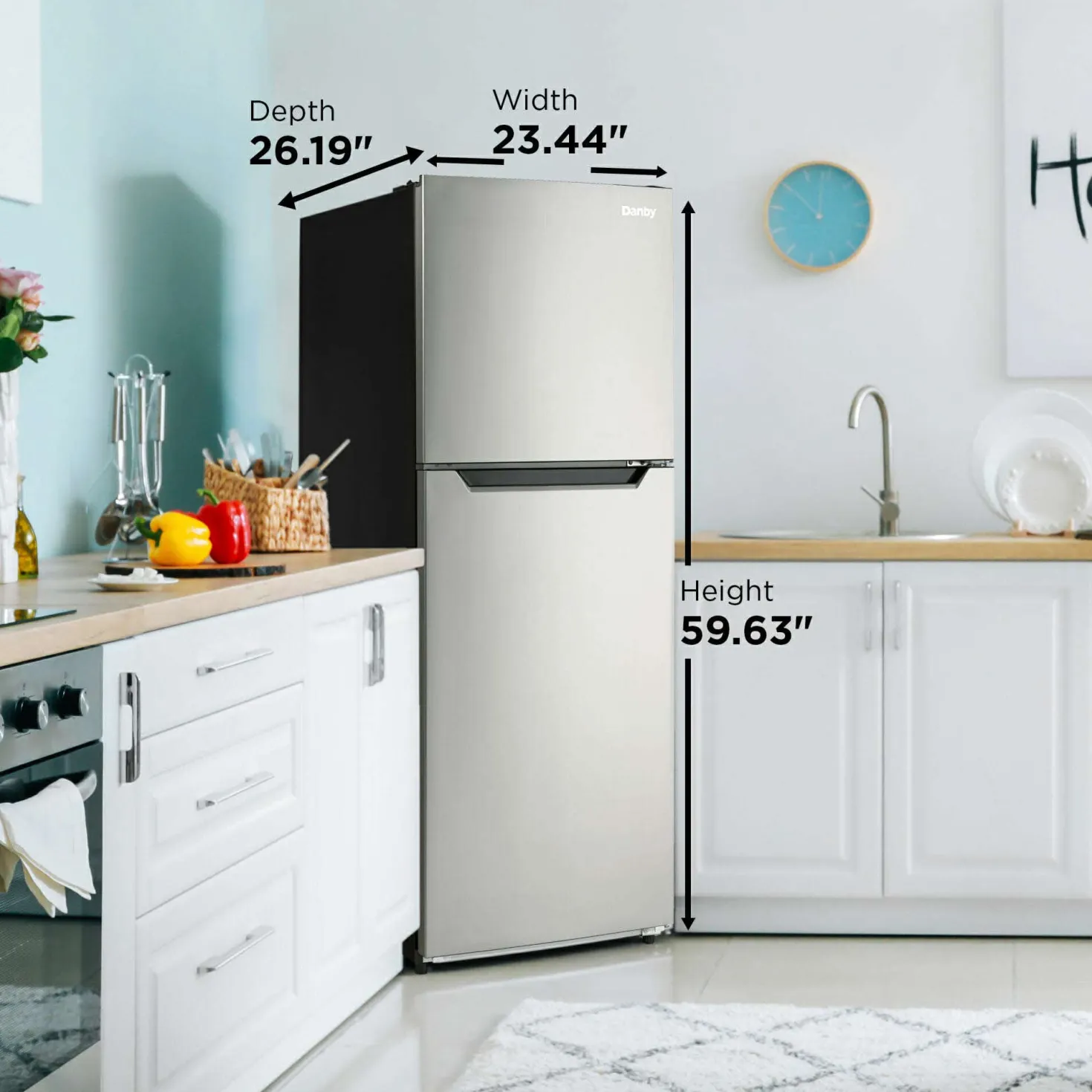DANBY Réfrigérateur 10,1 pi3 24 In Inox Congélateur en haut - DFF101B1BSLD