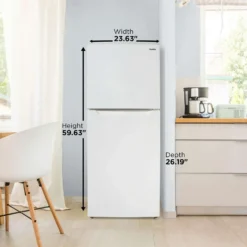 DANBY Réfrigérateur 10,1 pi3 24 po Blanc Congélateur en haut - DFF101B2WDB
