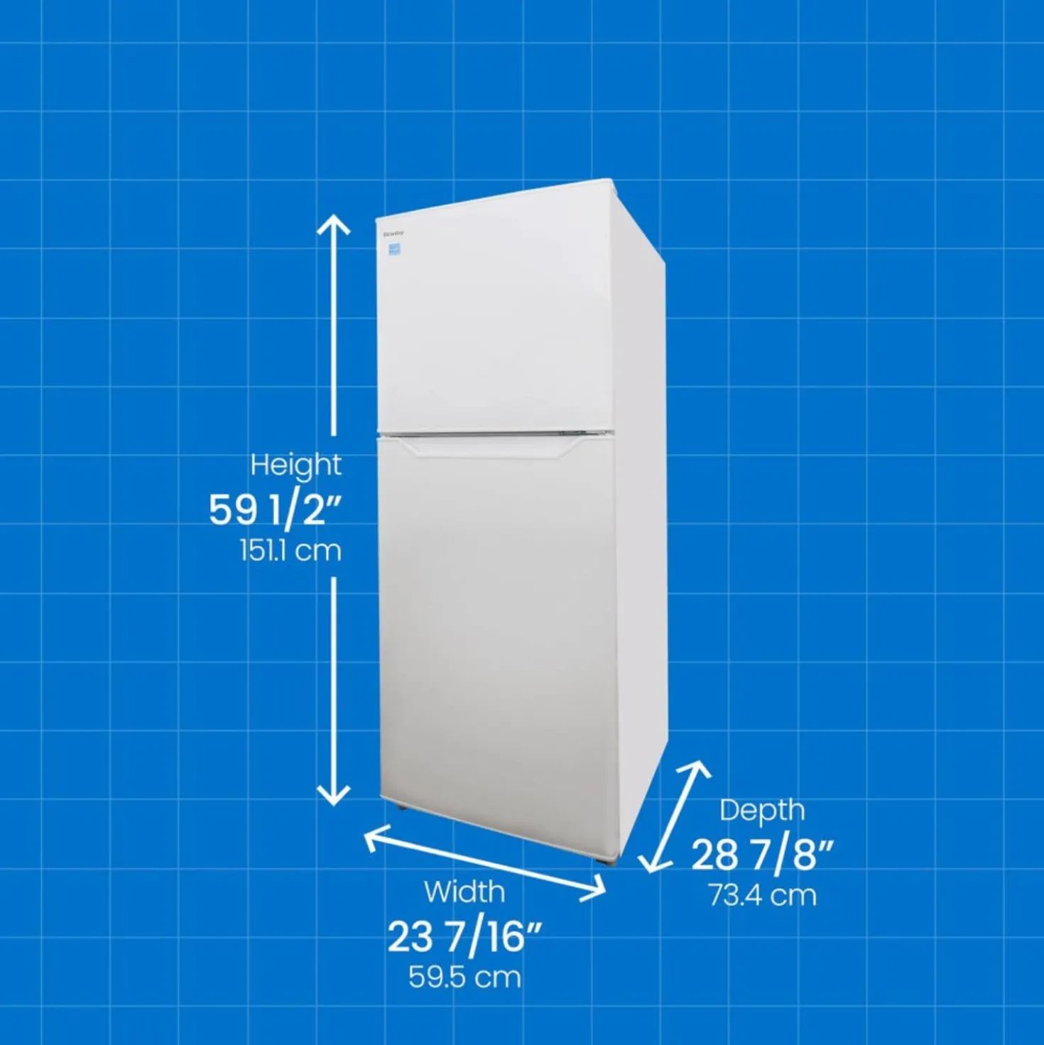 DANBY Réfrigérateur 11 pi3 24 po Blanc Congélateur en haut - DFF116B2WDBR