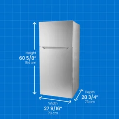 DANBY Réfrigérateur 14,2 pi3 28 po Inox Congélateur en haut - DFF142E1SSDB