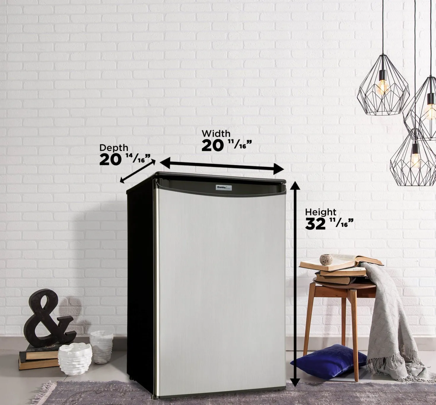 DANBY Réfrigérateur 4,4 pi3 21 po Inox Compact - DAR044A4BSSD