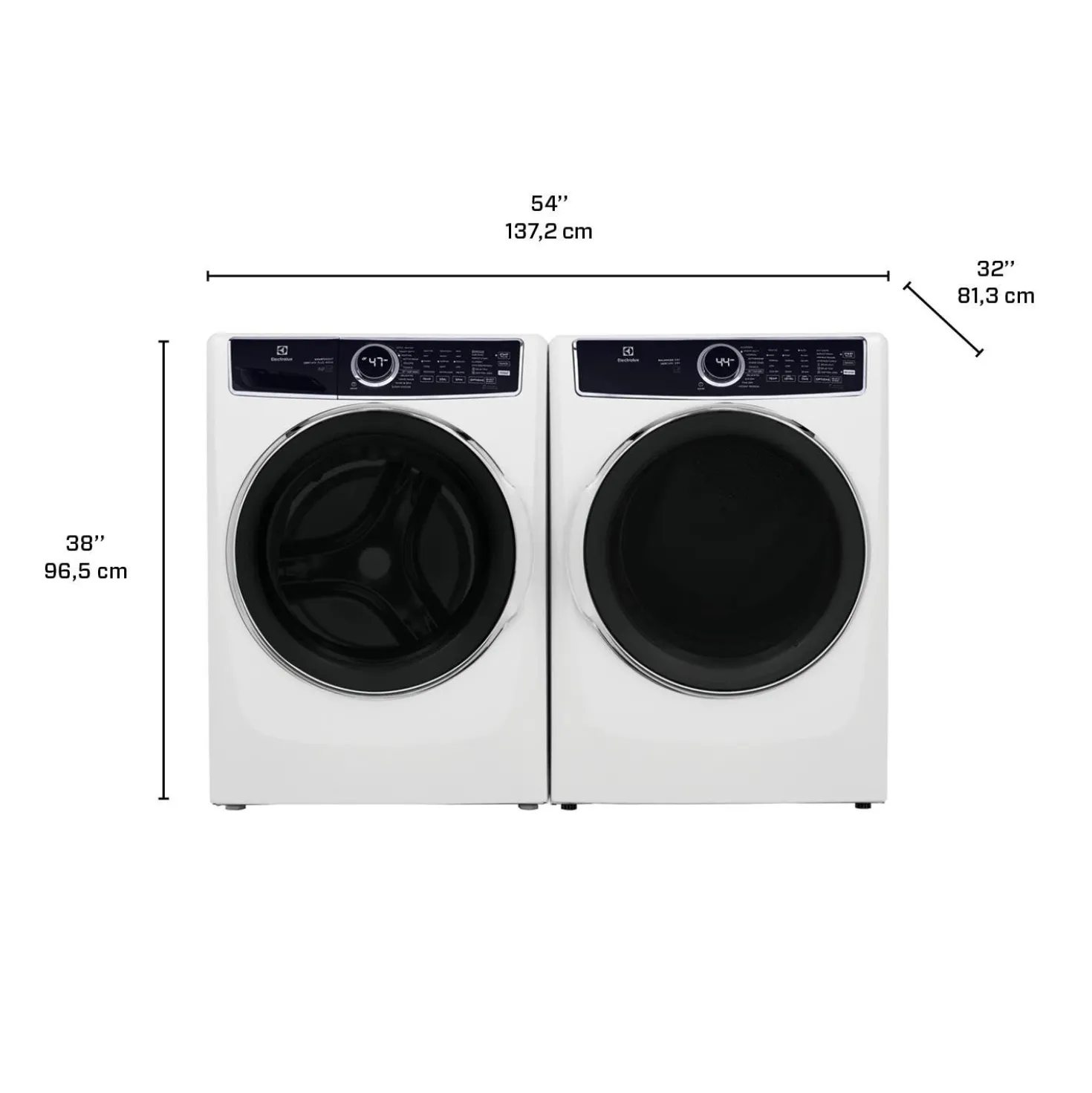 Electrolux Ensemble laveuse séchseuse, Blanc, Chargement frontal