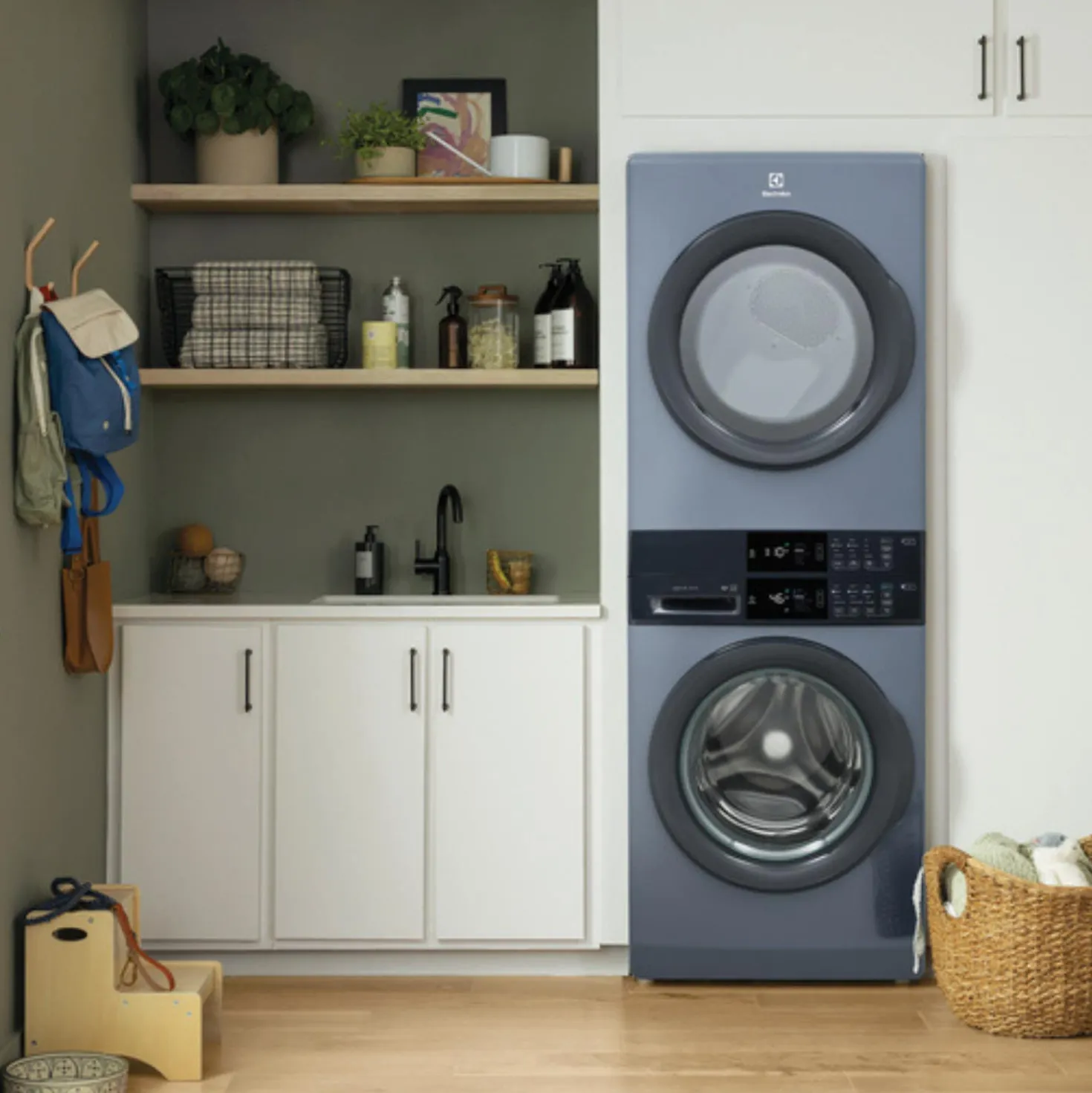 ELECTROLUX Tour de lavage, Bleu denim, 27", Chargement frontal - ELTE730CAD