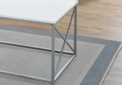 Ens de tables - 3mcx, blanc, métal argent - Monarch