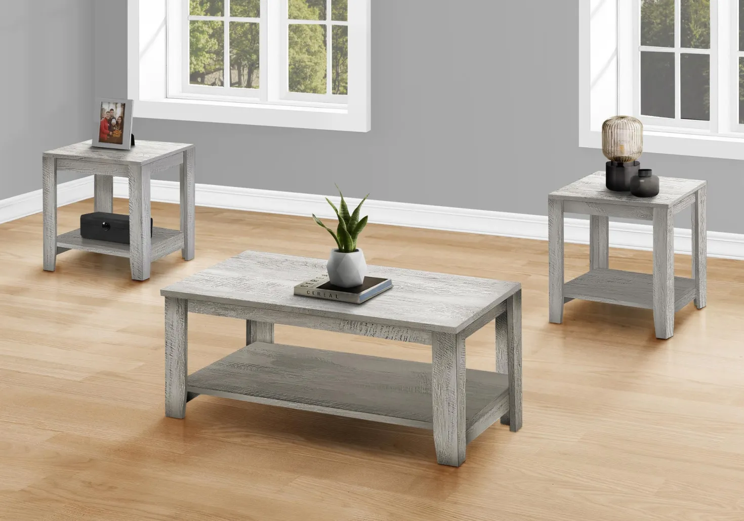 Ens de tables - 3mcx, gris industriel - Monarch