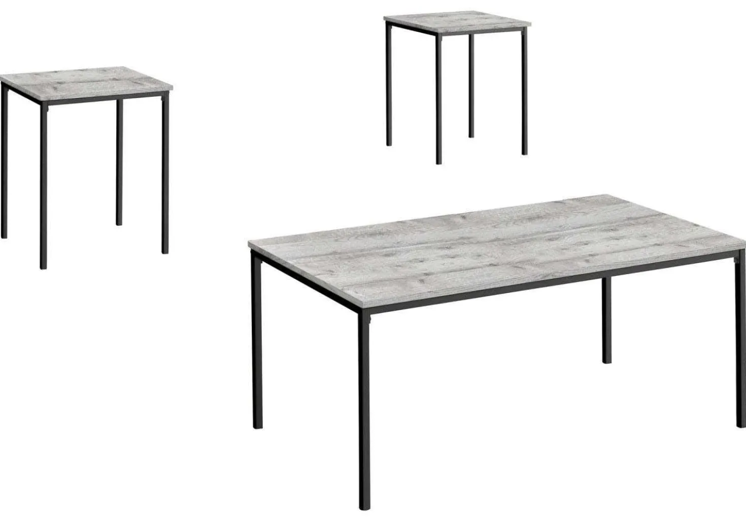 Ens de tables - 3mcx, gris, métal noir - Monarch