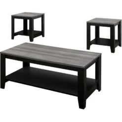 Ens de tables - 3mcx, noir, dessus gris - Monarch