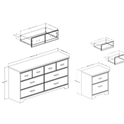 Ensemble commode et table de nuit - South Shore