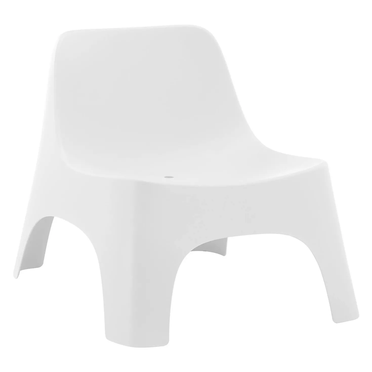 Ensemble de conversation d’extérieur en résine avec 1 table d’appoint et 2 sièges empilables - blanc