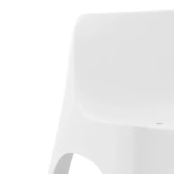 Ensemble de conversation d’extérieur en résine avec 1 table d’appoint et 2 sièges empilables - blanc