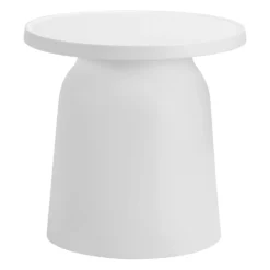 Ensemble de conversation d’extérieur en résine avec 1 table d’appoint et 2 sièges empilables - blanc