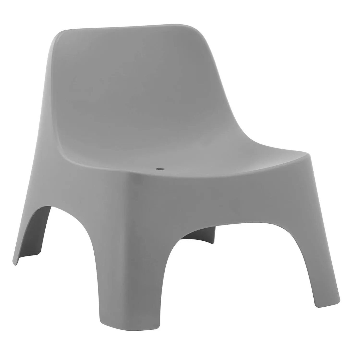 Ensemble de conversation d’extérieur en résine avec 1 table d’appoint et 2 sièges empilables - gris