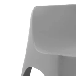 Ensemble de conversation d’extérieur en résine avec 1 table d’appoint et 2 sièges empilables - gris