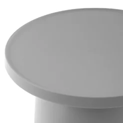 Ensemble de conversation d’extérieur en résine avec 1 table d’appoint et 2 sièges empilables - gris