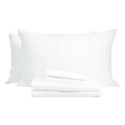 Ensemble de draps double en bambou - blanc