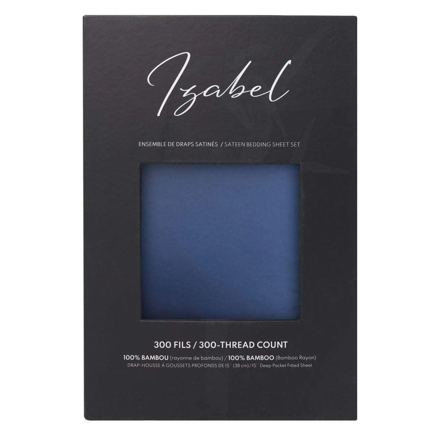 Ensemble de draps double en bambou - bleu