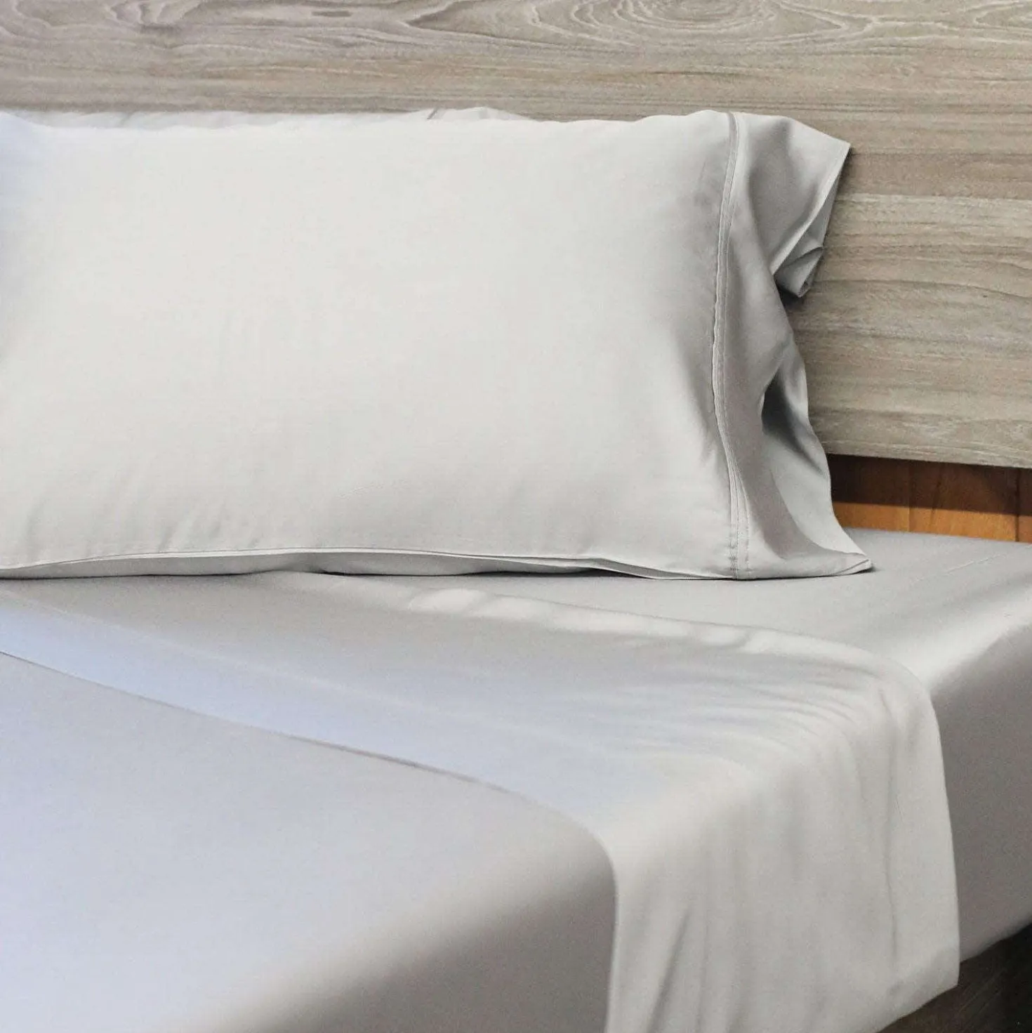 Ensemble de draps double en bambou - gris ciment