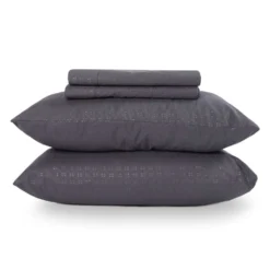 Ensemble de draps double en microfibre - gris charbon