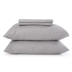 Ensemble de draps double en microfibre - gris ciment