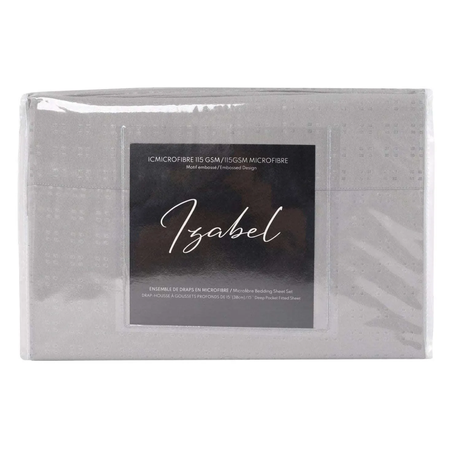 Ensemble de draps queen en microfibre - gris ciment