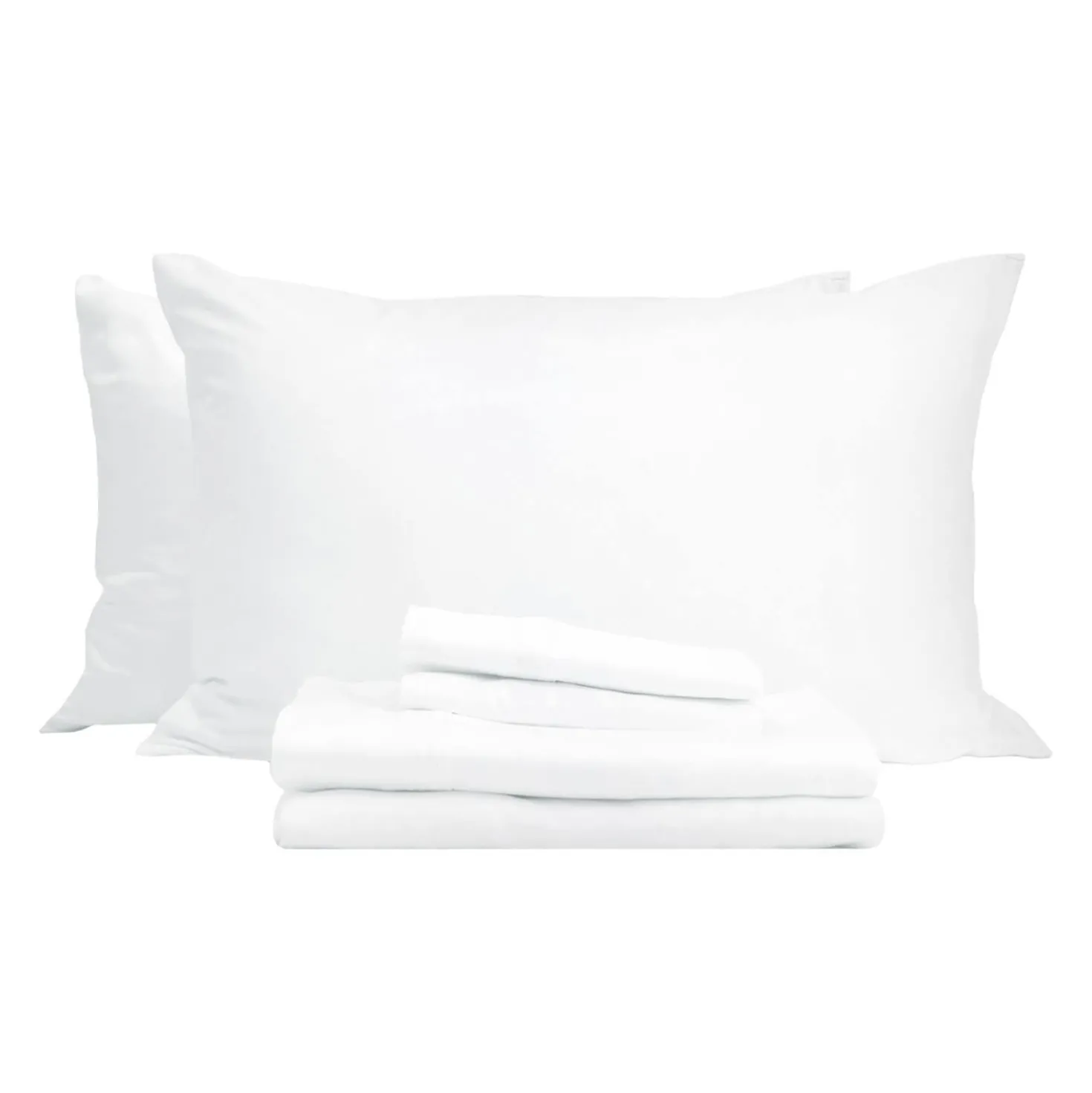 Ensemble de draps queen en rayonne de bambou à têtes séparées - blanc