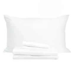 Ensemble de draps simple en bambou - blanc