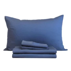 Ensemble de draps simple en bambou - bleu