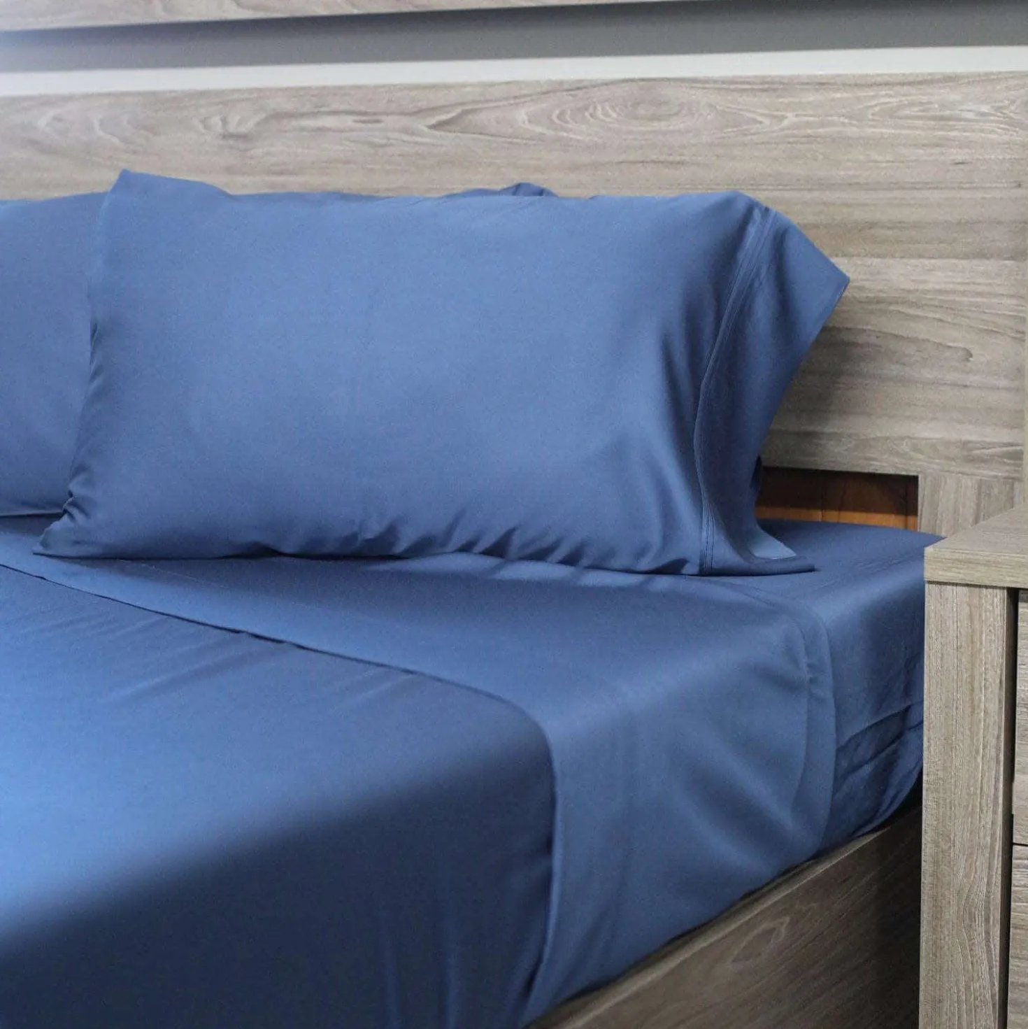 Ensemble de draps simple en bambou - bleu