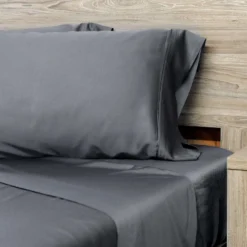 Ensemble de draps simple en bambou - gris charbon