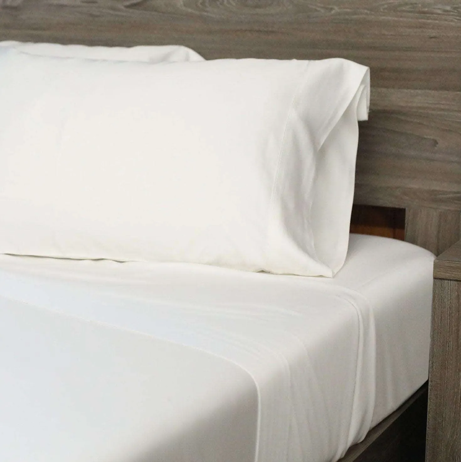 Ensemble de draps 2 simple XL en bambou - blanc