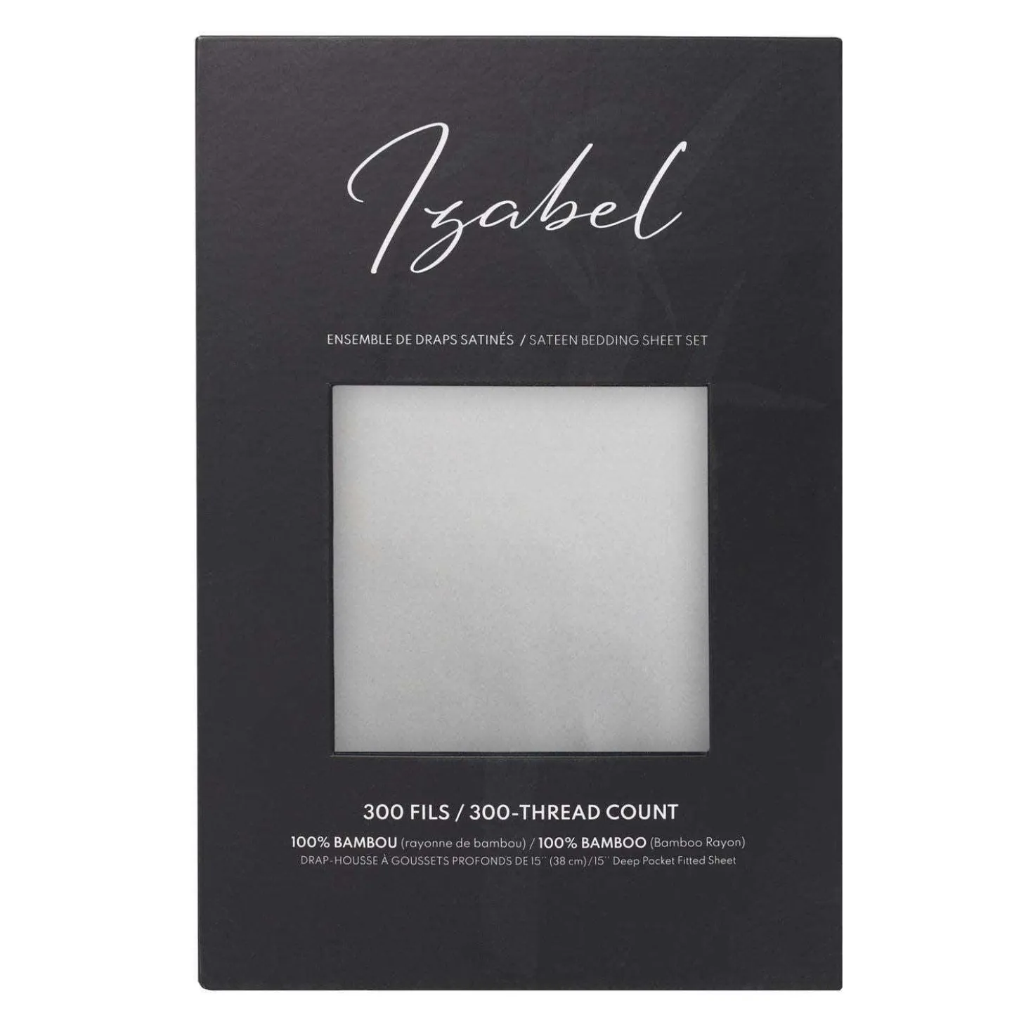 Ensemble de draps 2 simple XL en bambou - gris ciment