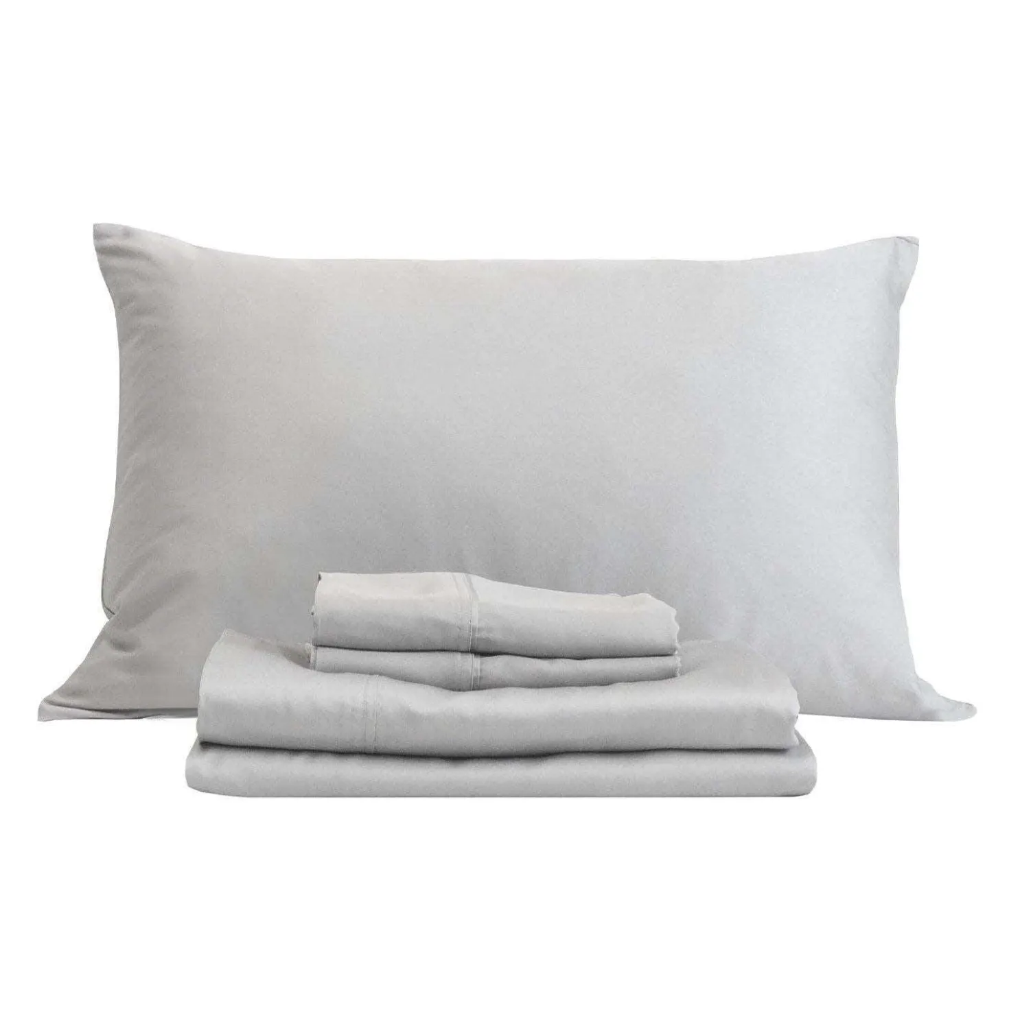 Ensemble de draps simple XL en bambou - gris ciment