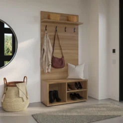 Ensemble de meubles d'entrée 2 mcx - brun