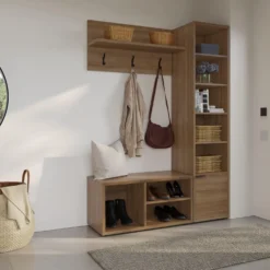 Ensemble de meubles d'entrée 3 mcx - brun