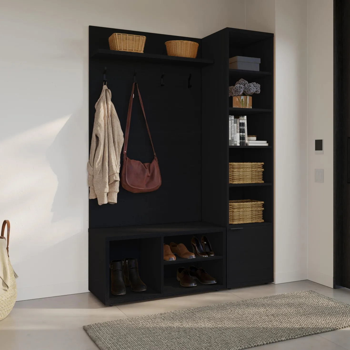 Ensemble de meubles d'entrée 3 mcx - noir