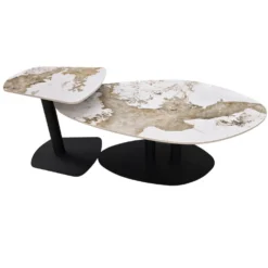 Ensemble de tables gigognes en pierre sintérisée