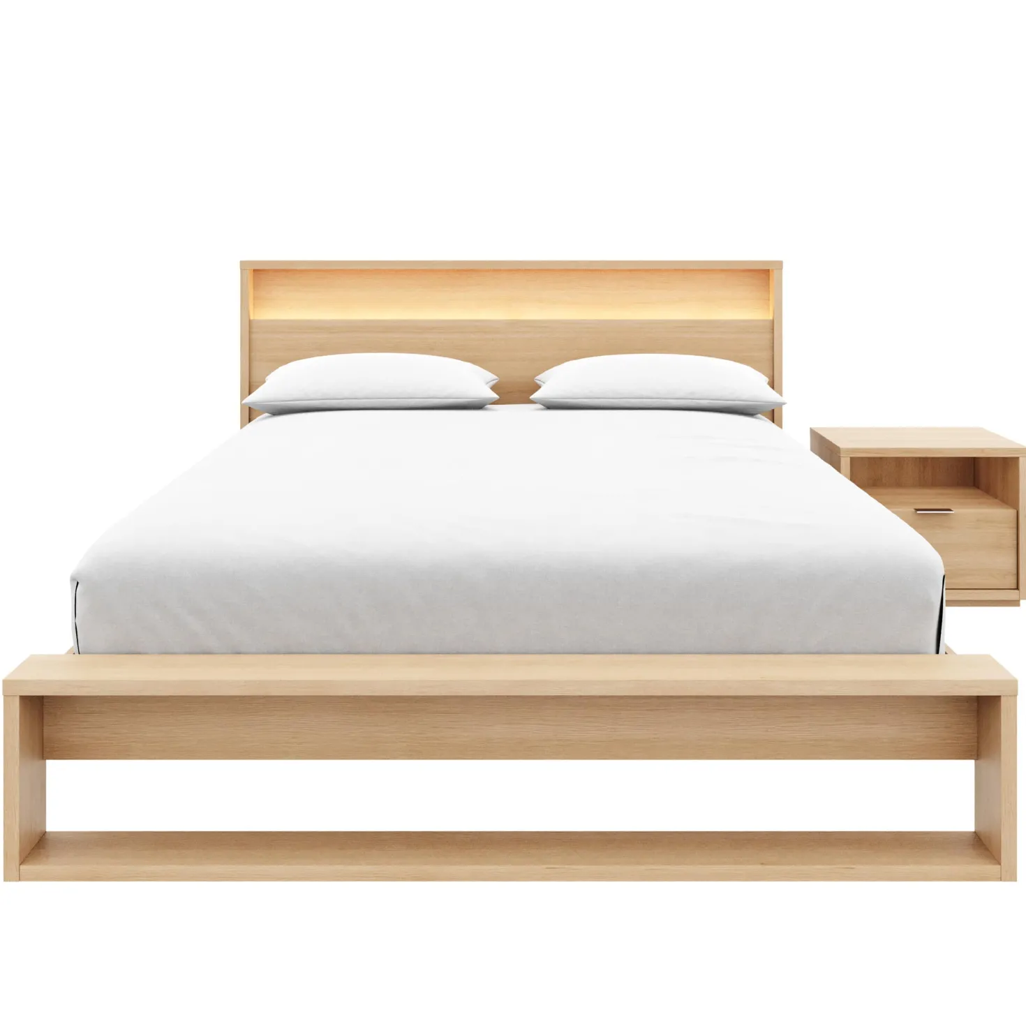 Ensemble grand lit avec éclairage (60") - 3 mcx - Nexera