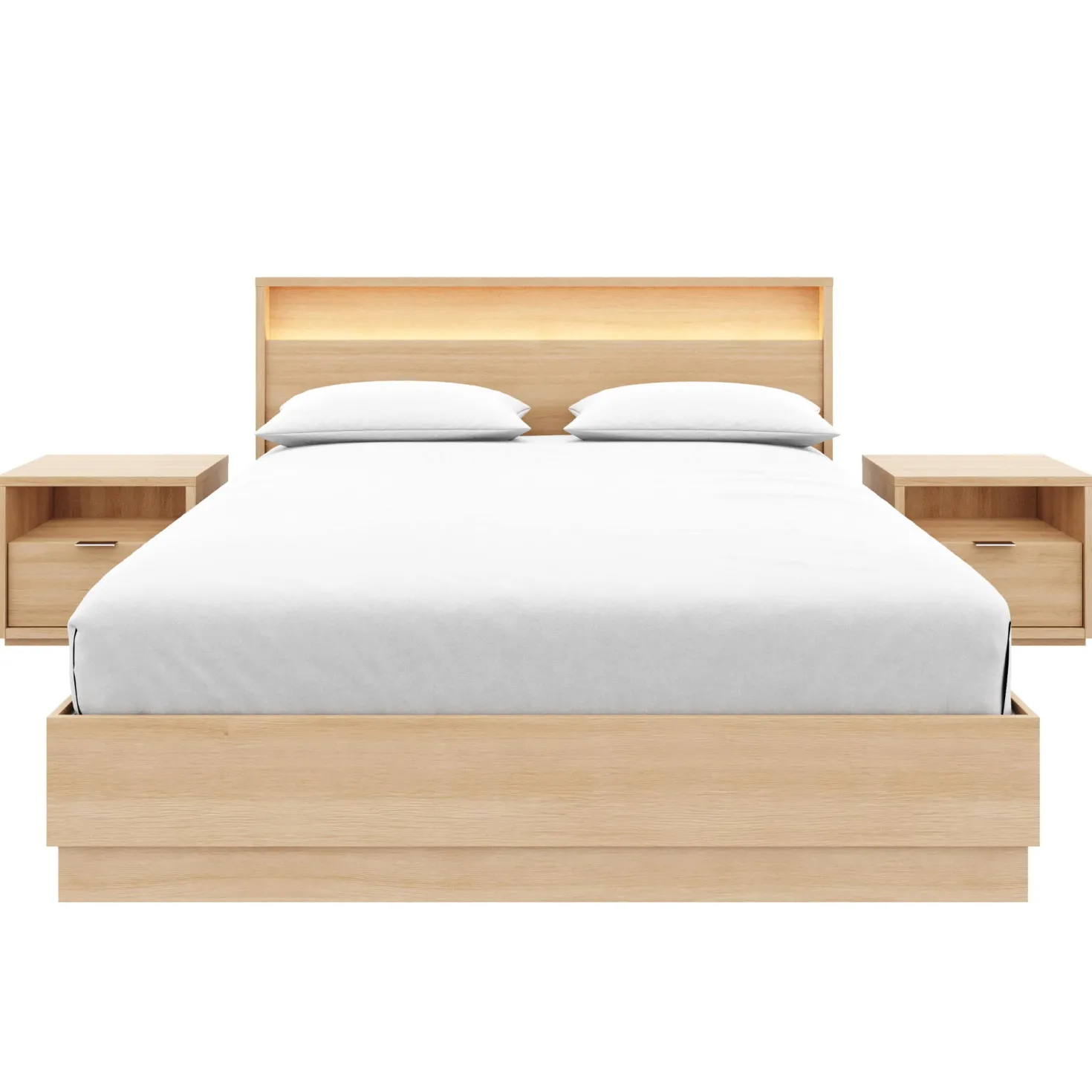 Ensemble grand lit avec éclairage (60") - 4 mcx - Nexera