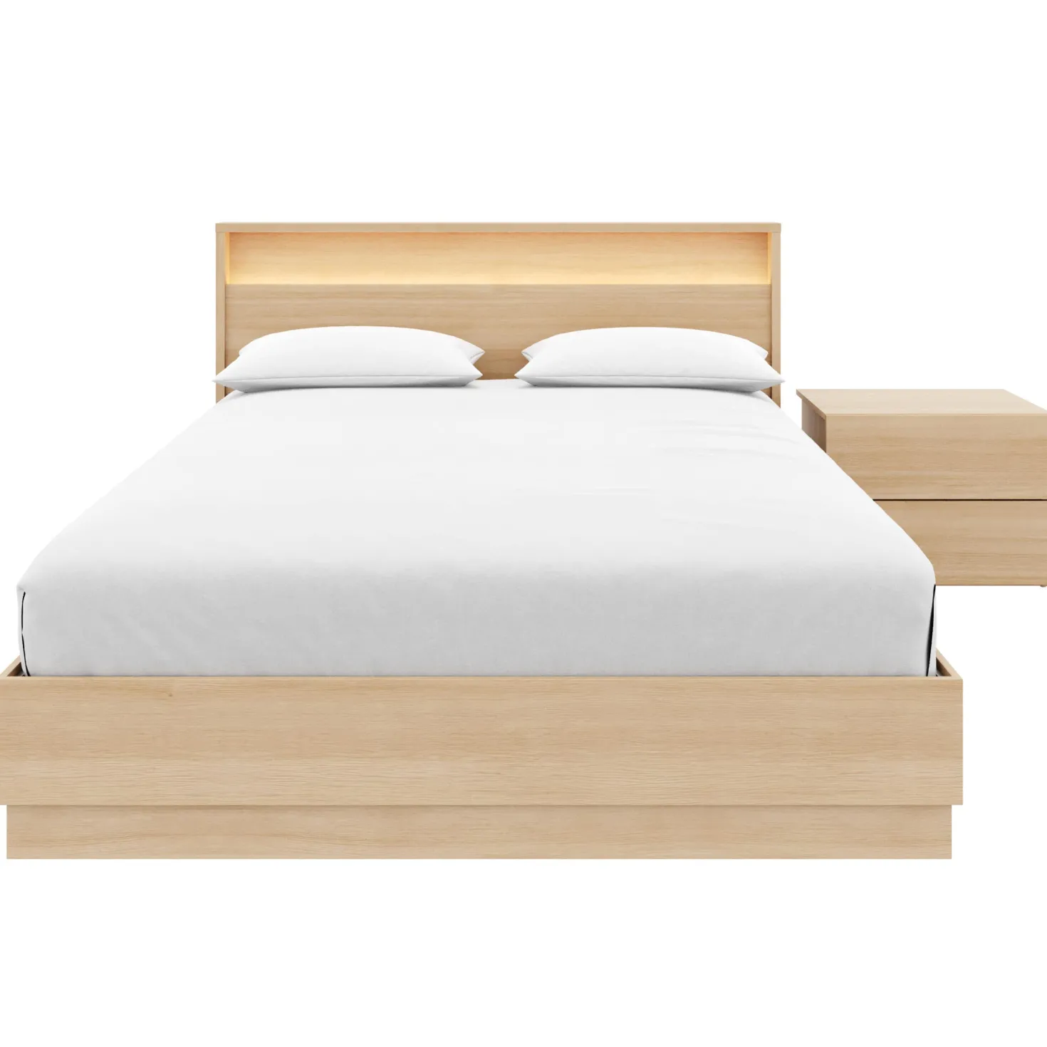 Ensemble grand lit avec éclairage (60") - 4 mcx - Nexera