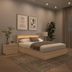 Ensemble grand lit avec éclairage (60") - 4 mcx - Nexera