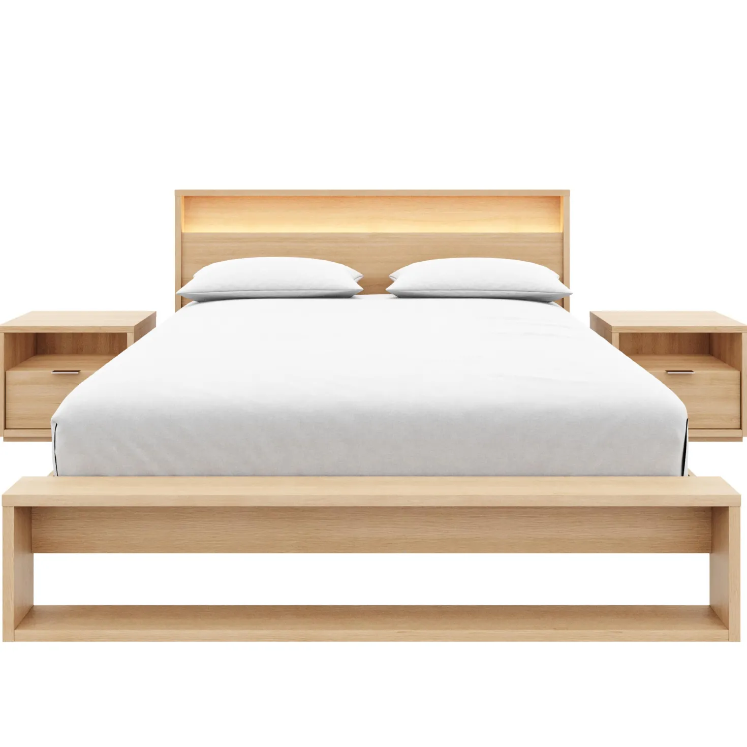 Ensemble grand lit avec éclairage (60") - 4 mcx - Nexera