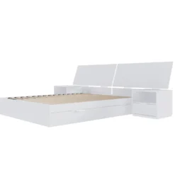 Ensemble grand lit avec rangement 2 tiroirs (60") - 4 mcx - Nexera