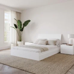 Ensemble grand lit avec rangement 3 tiroirs (60